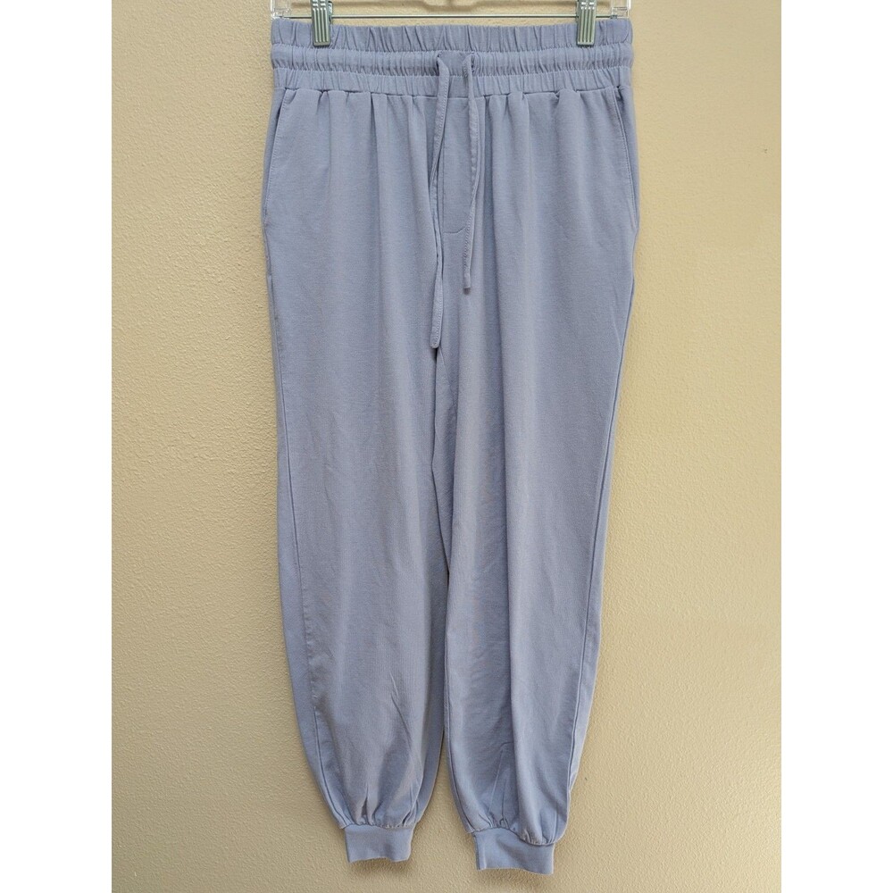 AnyBody Cozy Knit Jogger Pants Womens XXS Blue Seaming Detail Pull On Lounge